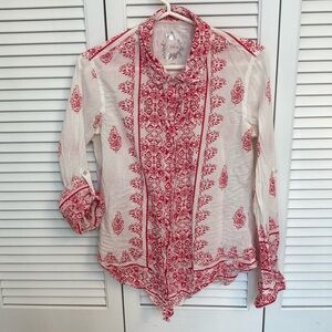 Cino Womens Cotton Blouse with roll-up sleeves